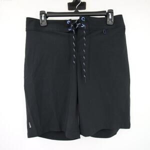 NWOT Lands End Board Shorts Swim Trunks Black Lace Up Size 4